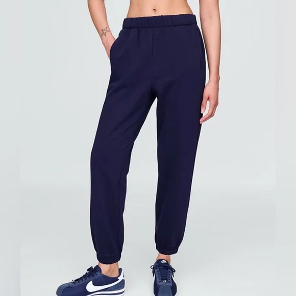 2pc set Gap VintageSoft Raglan Sweatshirt + High Rise Boyfriend Jogger Navy Blue - Picture 4 of 6